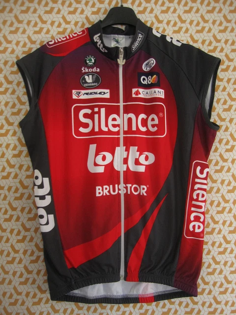 Maillot Cycliste Vintage Lotto Silence - Vermarc 2008 - Taille L - Sans Manches - Homme