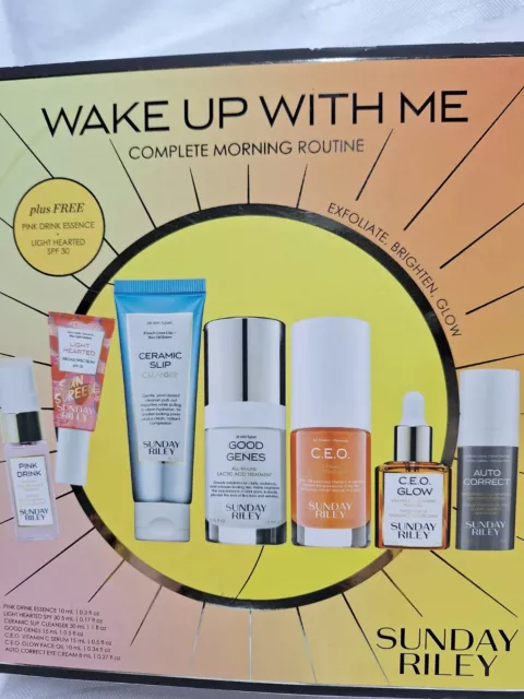 Sunday Riley Wake Up With Me Complete Brightening Morning Skincare Set Brand NEW