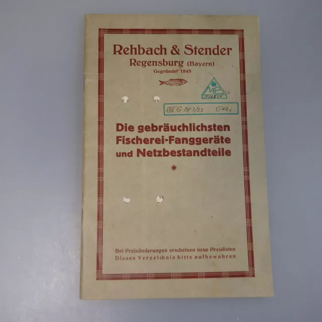 Katalog Rehbach & Stender Fischerei-Fanggeräte 1928 (55110)