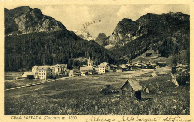BELLUNO.  Dolomiti.  CADORE. Panorama di CIMA SAPPADA. Vg. c/fr. 1947.