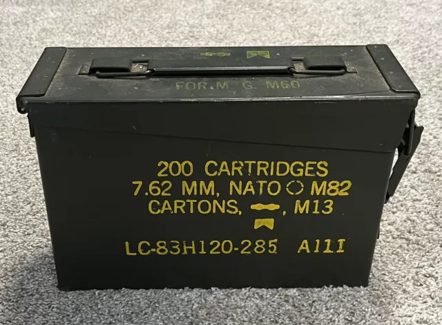 Original US Military Metal Ammo Can Box 200 Cartridges 7.62MM, M82 Army