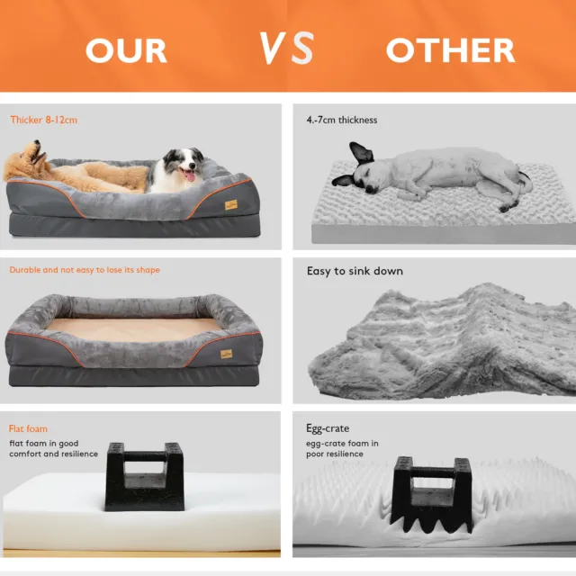 Dog Foam Bed Bolster Cozy Dogs Mattress Washable Pet Bed Waterproof Mat All Size 2