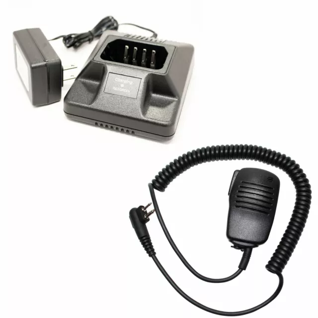 Charger & Shoulder Speaker Mic for Motorola GP300, LTS2000