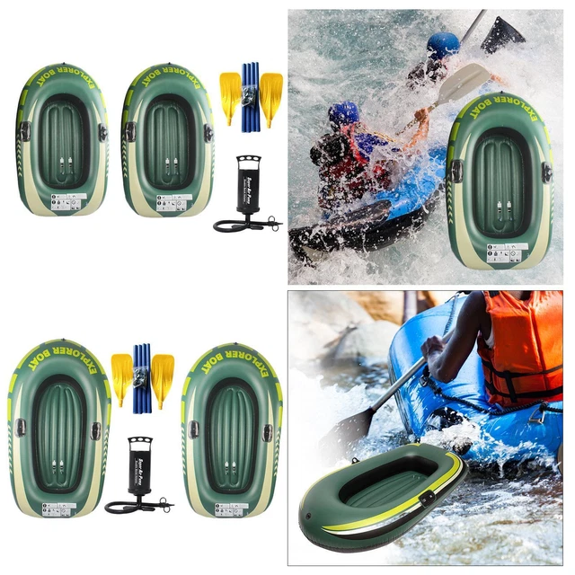 Bateau Gonflable Jaune 1 Personne - Kayak Pneumatique PVC 109x87x66 Cm, Charge 55 Kg, Pêche & Loisirs Enfant/Adulte