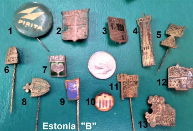 Badge vintage collectible Russian Estonia * Select one Pin (or more) * estB