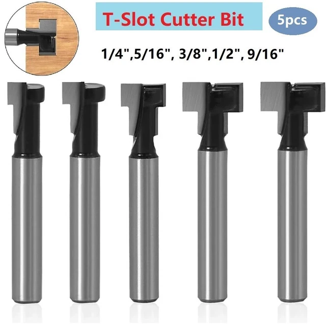 Set punte taglierina a T in acciaio massiccio temprato set 5 pz falegnameria