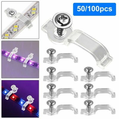 10x Trasparente Fissaggio Clip Staffa Di Montaggio Luce a Led Striscia 2835 5050 15mm PVC 
