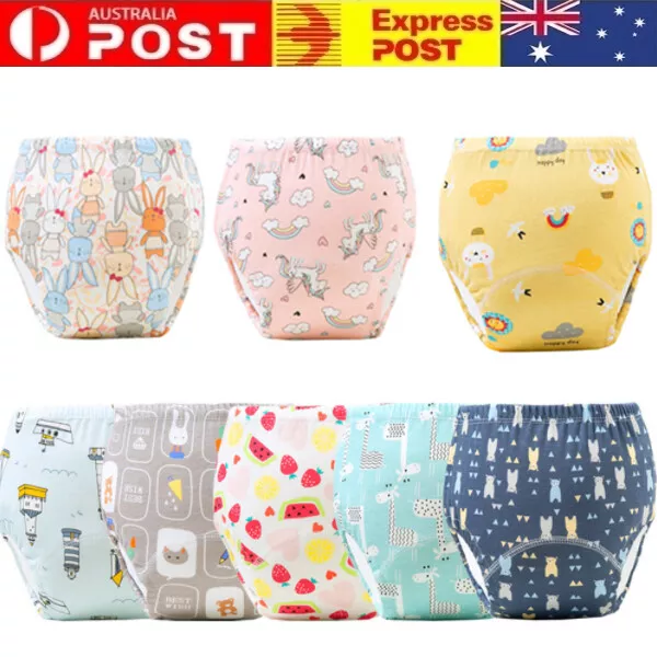 Reusable Toilet Training Pants Kids Baby Toddler Cloth Diaper Nappy Underwear AU