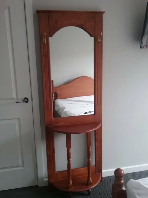 TIMBER HALL STAND with Mirror 150.00 PicClick AU