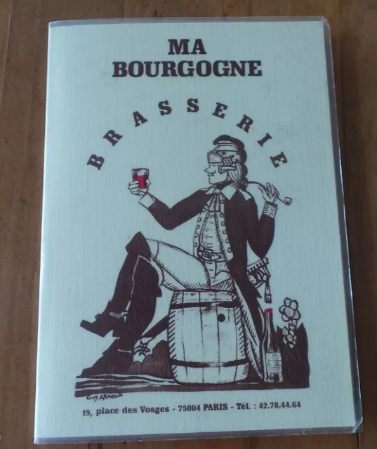 RARE COLLECTOR - Ma Bourgogne Brasserie Menu - Place Des Vosges - Paris ...