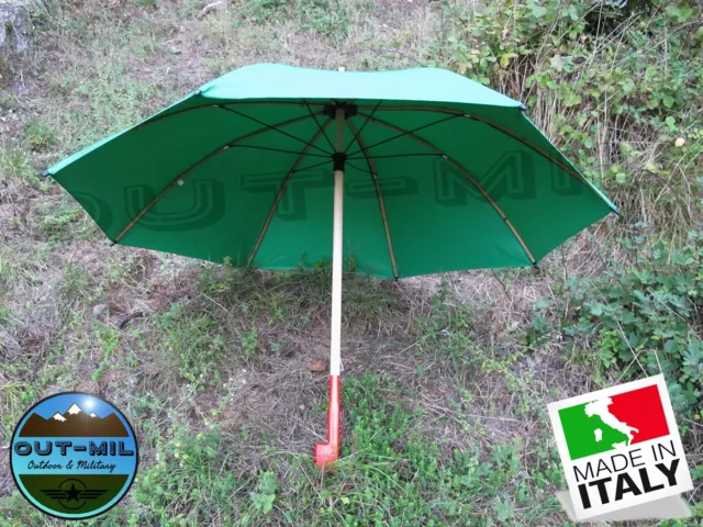 Parapluie Étanche Vert en Bois et Bambou de Berger Chasse Forêt Agriculture