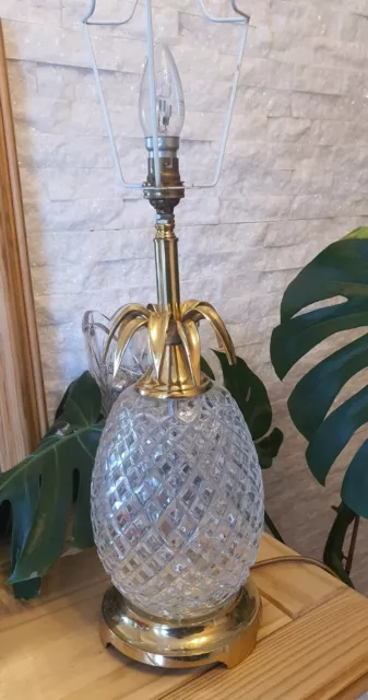 Waterford Crystal  25" Hospitality Pineapple Crystal Table Lamp acid Etched...