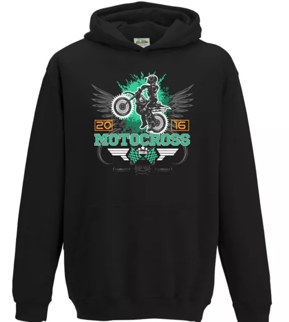 Motocross 2016 Kids Hoodie MotoX Off Road Biking Bike Motorbike Racing Dirt Boys