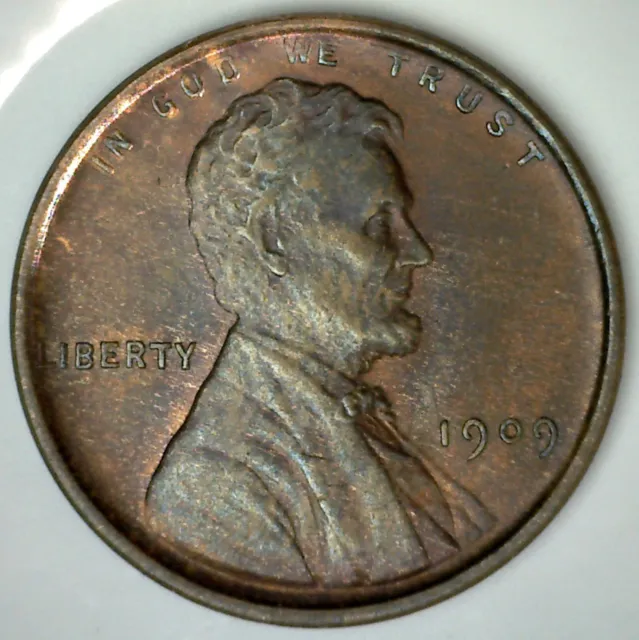 1909 VDB Lincoln Wheat Cent Weak VDB 1c US Type Penny Coin Toning
