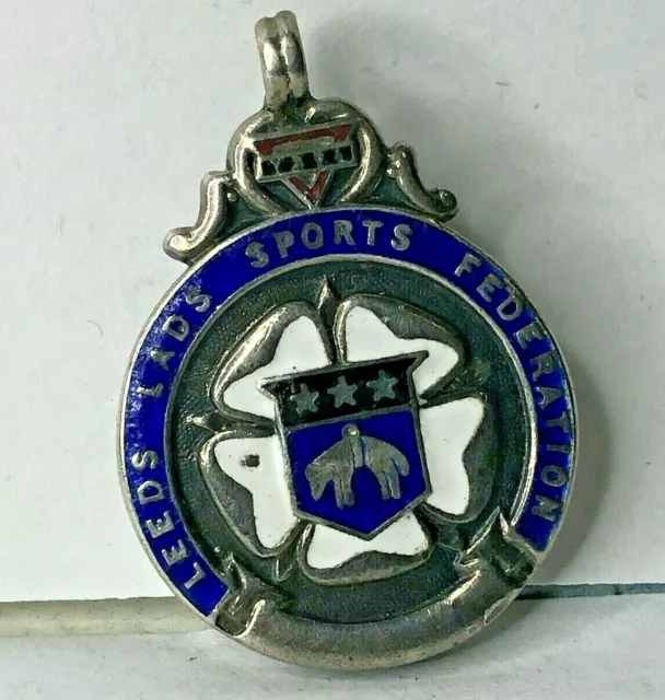 1924 YMCA Leeds Federazione Sportiva Ragazzi Medaglia d'Argento/fob 23 mm Fattorrini & Son