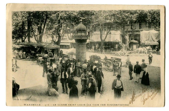 CPA 13 Bouche-du-Rhône Marseille Le Cours Saint-Louis Le Coin des Bouquetières