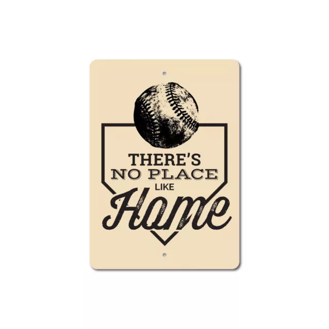 No Place Like Home Baseball Lover Phrase Sign Aluminum Metal Wall Plate Decor