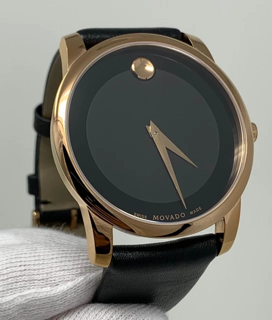 Movado Museum Classic Swiss 40mm Black Dial Black Leather Men's Watch 0607078 SD 2