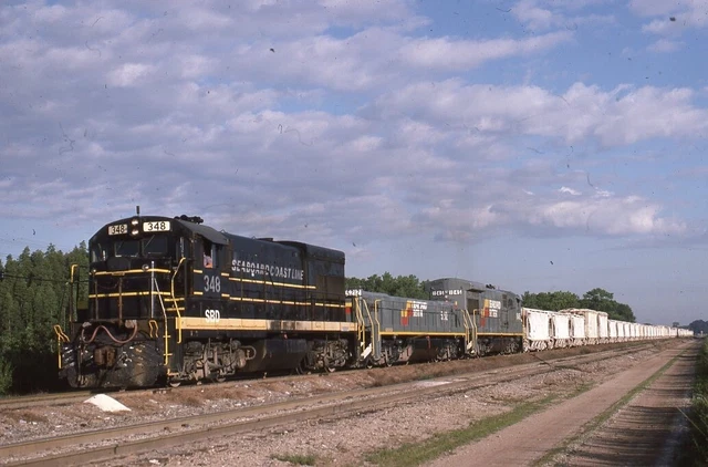 SEABOARD COAST LINE Paint SBD Railroad Train Locomotive LAKELAND FL Photo Slide