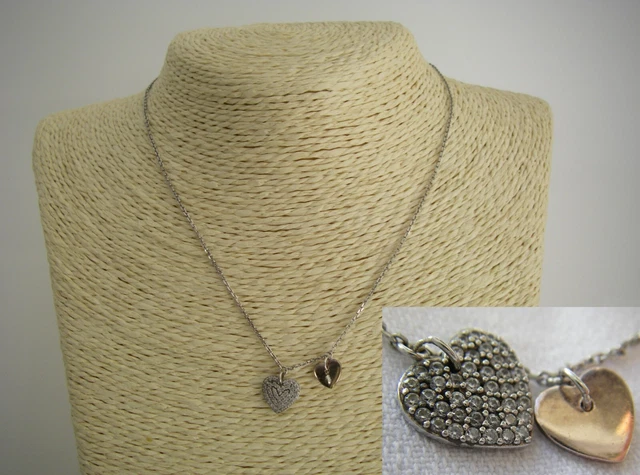 Pendentif Cœur En Argent Massif 925 - Médailon Bijou Vintage - Très Bon état Occasion