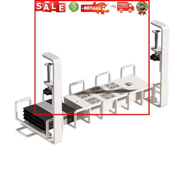 UNDER DESK CABLE Tray Socket Cord Rack Cable Management (40cm White