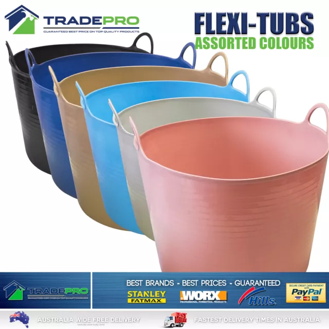 6x Flexi Tub PRO 16Ltr Tough Bucket Flexible Storage Container Trug Bin 16L 2