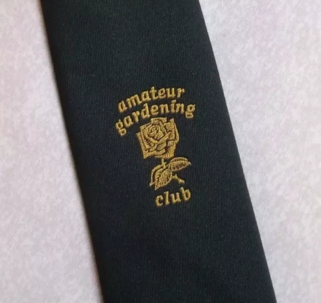 Tie Necktie Vintage Mens Crested Club Association Society AMATEUR GARDENING