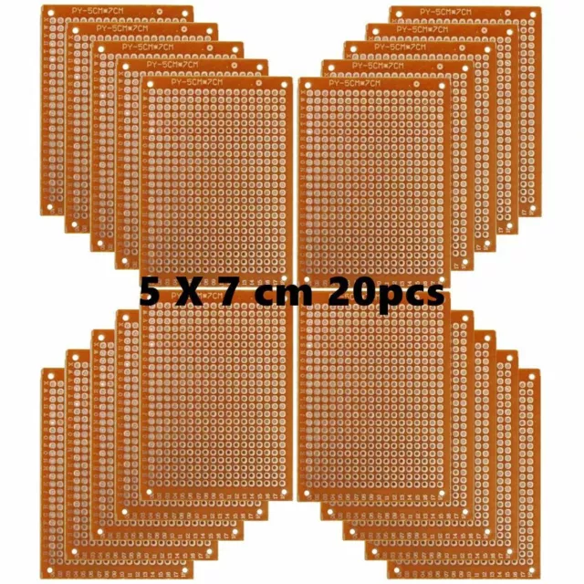 Copper Perfboard 20 PCS Paper Composite PCB Boards (5 cm x 7 cm) Universal Bread