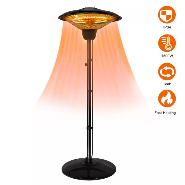 Deckenheizstrahler Heizpilz 1500W Heizstrahler Infrarot Heizgerät + Standfuß