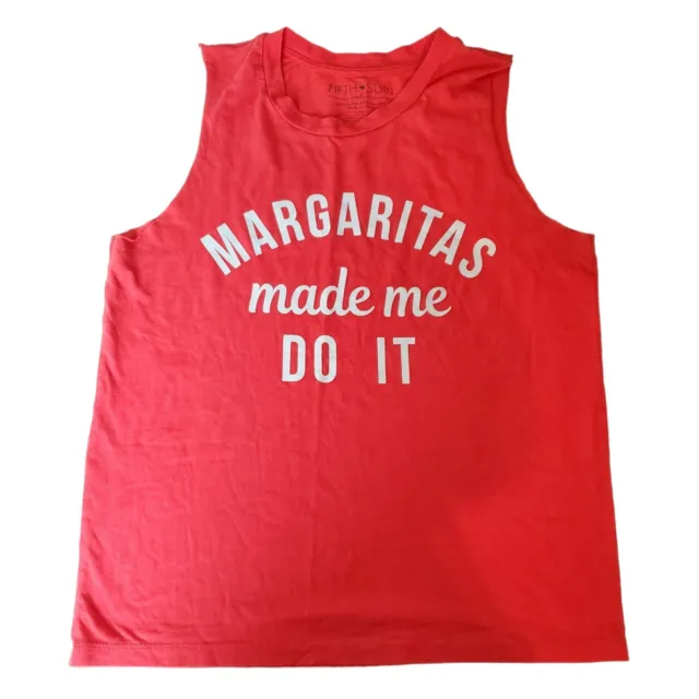 Fifth Sun Shirt Womens Medium Tank top Red Graphic Margaritas Made Me Do It