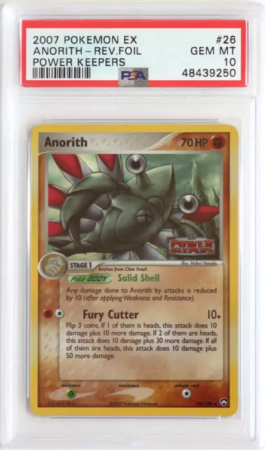 2007 Pokemon EX Power Keepers # 26 Anorith Reverse Foil PSA 10 Card! GEM MINT!