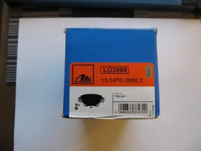 ATE Ceramic Bremsbelagsatz Bremsbeläge LD3988 Hinterachse für Renault