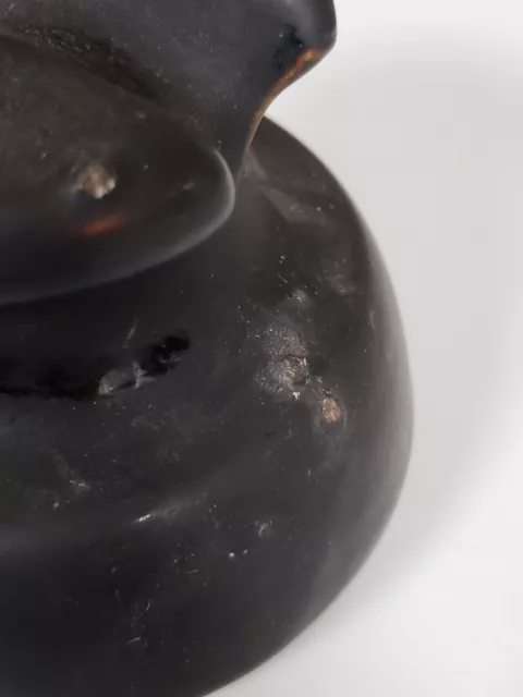Vintage Brown Porcelain Saddleback Style Insulator 3