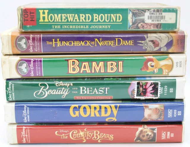 LOT OF 6 Disney VHS Kids/Childrens Movies Clamshell Cases Animated ...