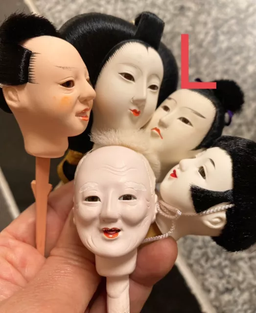 Rare Handmade Vintage Japanese Doll Head X 5 pc … Samurai And Geisha