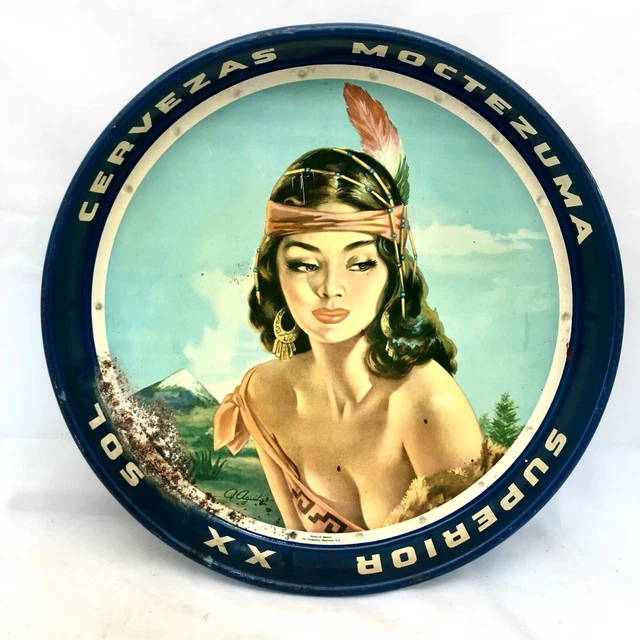 Vintage Superior Moctezuma Mexican Beer Tray