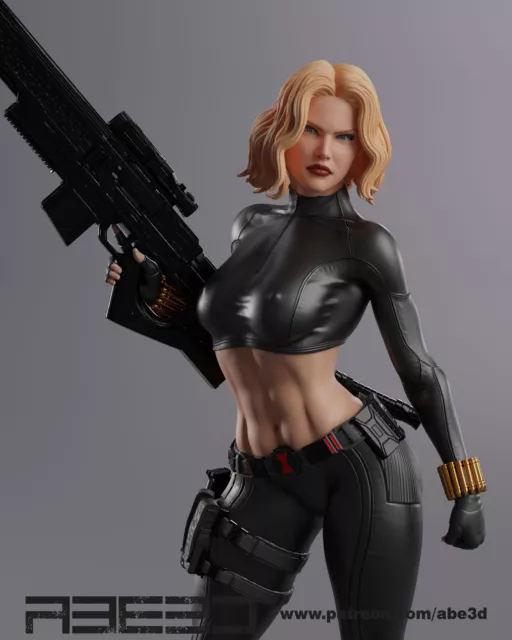 Black Widow (Yelena Belova), Marvel, 1/4-1/24, Figur, Unbemalt, 3D-Druck, Statue