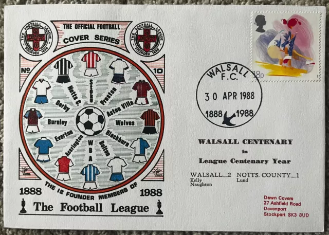 Walsall v Notts County 30th April 1988 Dawn First Day Cover