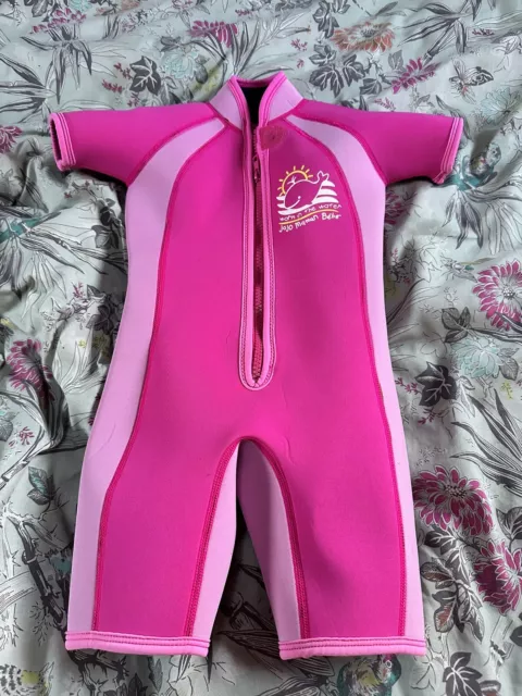 Jojo Maman Bebe  Girls Shortie Wetsuit  Swimwear Age 12-24 Months