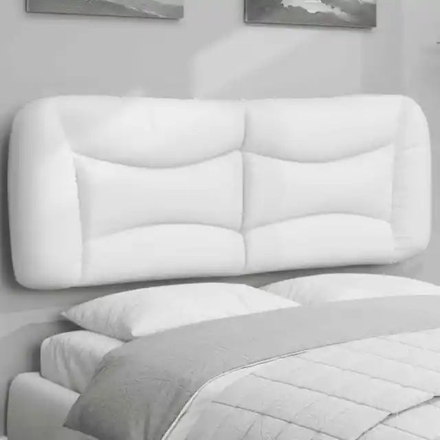 Cabecero de cama acolchado cuero sintético blanco 140 cm vidaXL