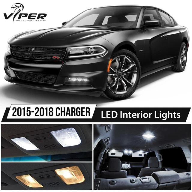 19-Piece White LED Interior Light Kit For Dodge Charger (2011-2022) - Map, Dome, Trunk, License Plate Lights - View #4