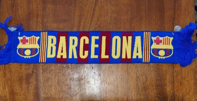 5x FC Barcelona Crested Mini Scarf Car Hang Up Rubber Suction Pads Football Bulk