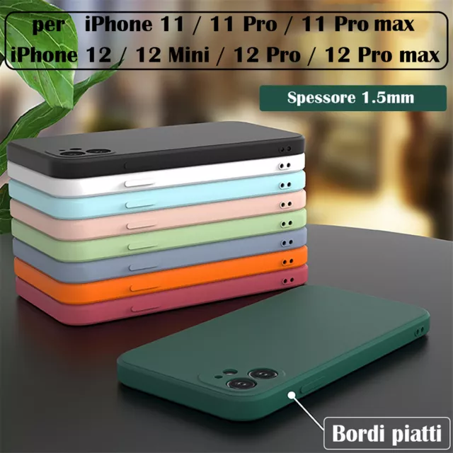 Cover Custodia per Apple iPhone X 11 12 Pro Max in TPU morbido Bordi piatti