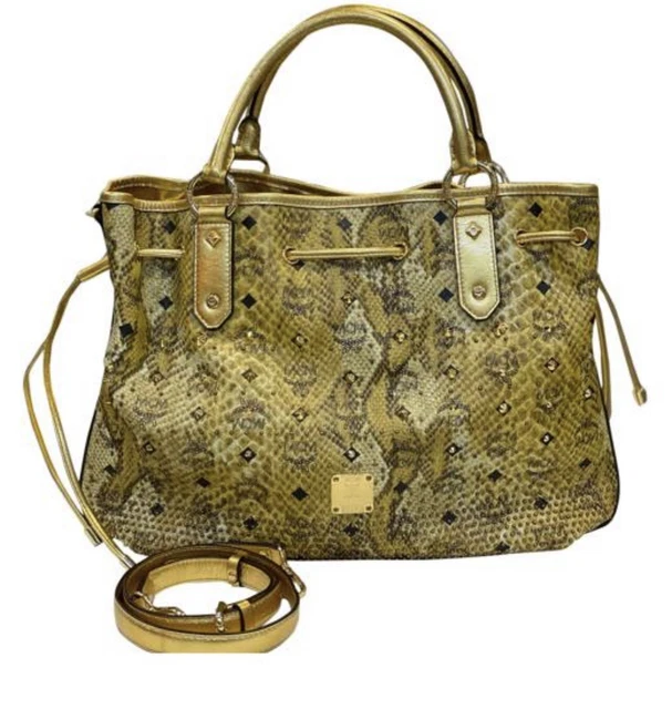 MCM Messenger Bag GOLD Snake Print