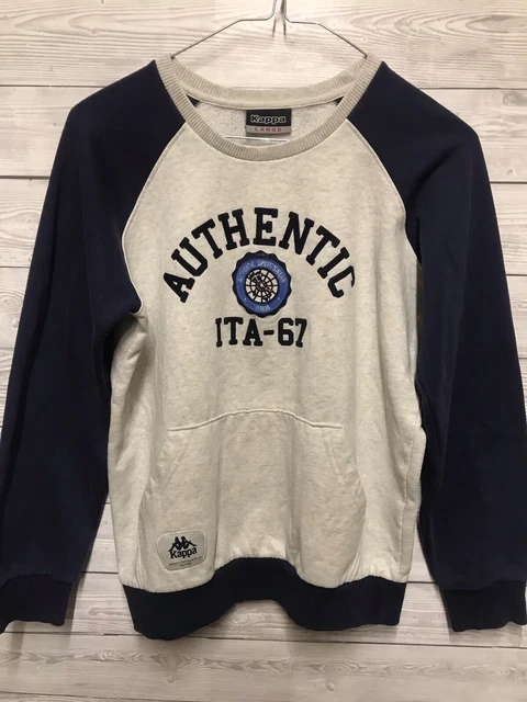 Felpa pullover Kappa Ragazzi Grigia Italiana Taglia Large Età 12-13