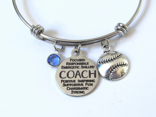 Softball Coach Bracelet, Gift for Coach, Baseball Coach Jewelry, Coach Gift