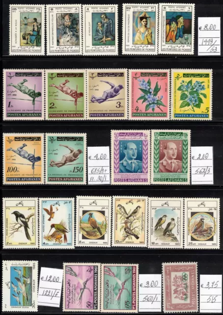 AFGHANISTAN Lotto di 24 francobolli MNH**