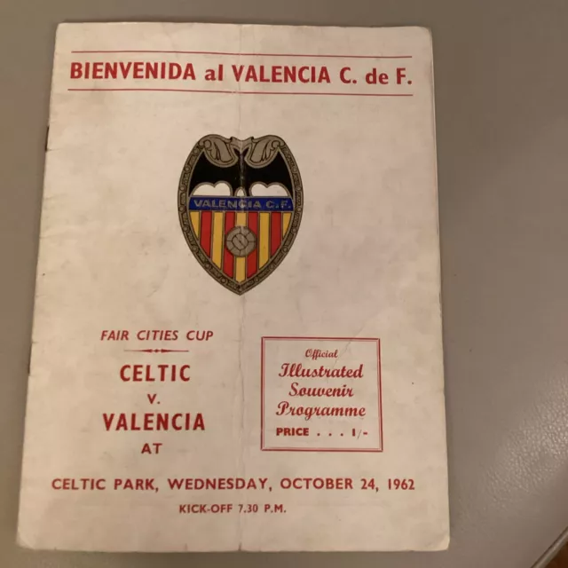 1962/3 Celtic Valencia Inter Cities Fairs Cup 24 Oct 62 First European Home Game