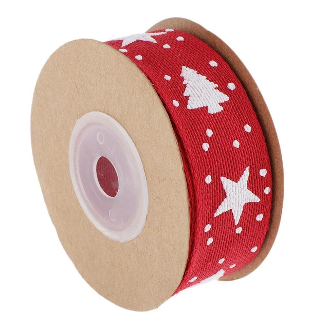 1 roll/10m Christmas Grosgrain Satin Ribbon Gift Wrapping Xmas Decor red