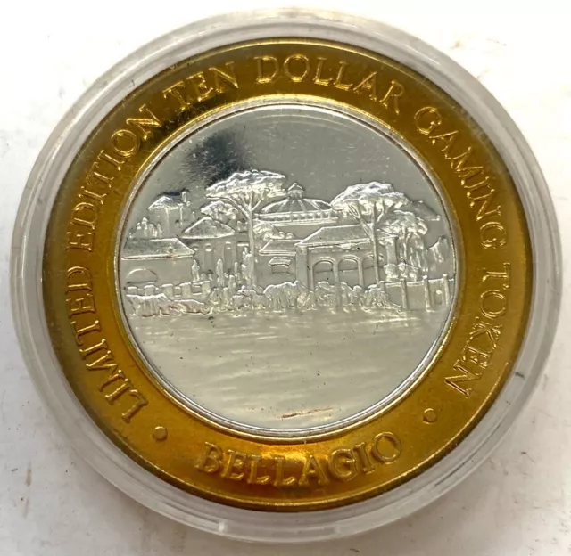 Las Vegas Bellagio Casino Ten Dollar $10 Silver Strike Gaming Token